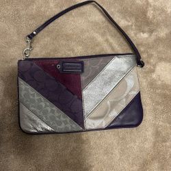 Purple Coach Wristlet