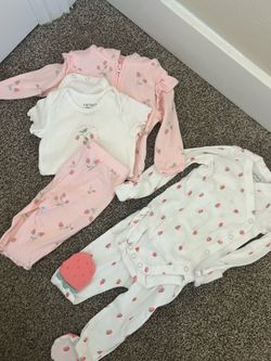 Baby girl strawberry sets