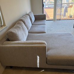 Aries Grey Fabric 3 sectional Sofa 