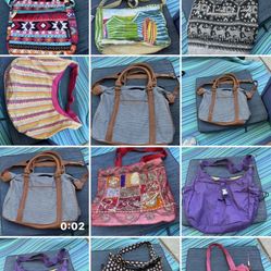 Eight Purses Assorted Colors And Sizes