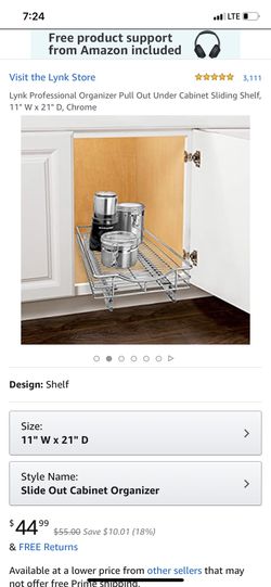 Slide out cabinet organizer