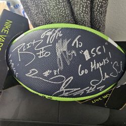 Seattle Seahawks Autographed Signed Football From 2022 Season Tyler Lockett And Many Other Players
