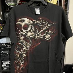 Y2K Flaming Skull Shirt 