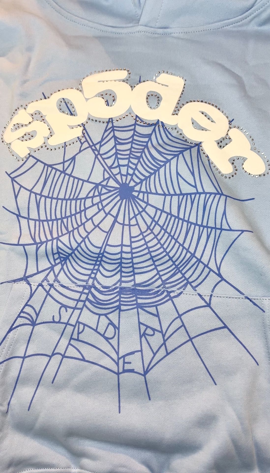 (BRAND NEW 1OF1) SP5DER HOODIE BABY BLUE SIZE (M)