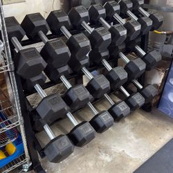 Rep Fitness Hex Dumbbells 5-75lbs 