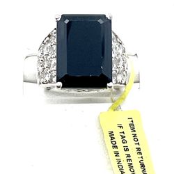 Sterling Gemstone Ring Sz 7