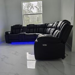 Power Recliner Sectional Sofa 