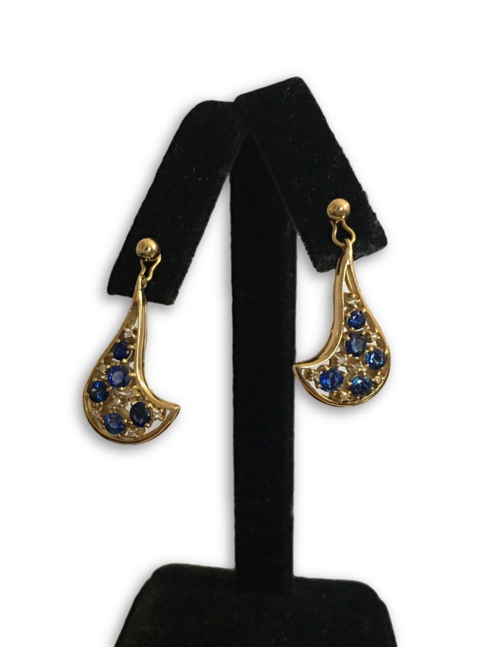 18k sapphire/diamonds earrings