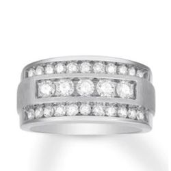 Men's Diamond Band 1 carat tw Round 14K White Gold