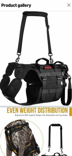OneTigris Dog Lift Harness in Black, Size Small