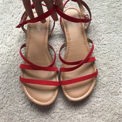 Red Flat Sandals