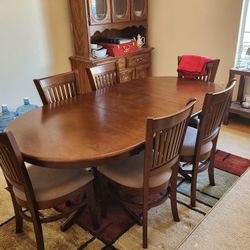 Wooden Dining Table & 6 Chairs