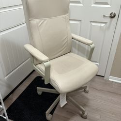 Cream Office Desk Chair Adjustable Height 