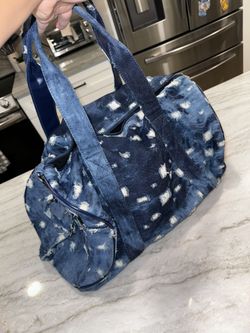 Distressed Denim Duffle