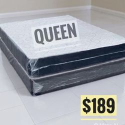 NEW QUEEN SIZE MATTRESS AND BOX SPRING - 2PC 