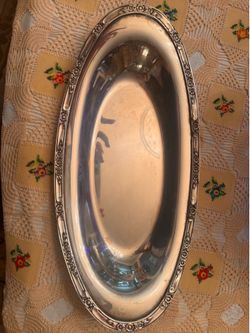 Victorian silver plate bread fruit display plate