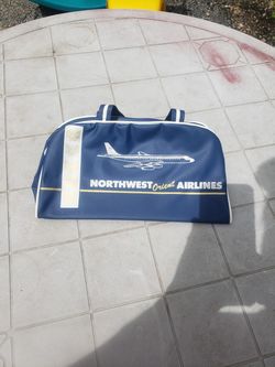 Small 1960's Northwest Orient Airlines Zippered Tote/Bag