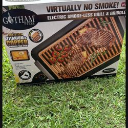 GUTHAM STEEL Electric Smoke Glass Grill And Griddle New $60