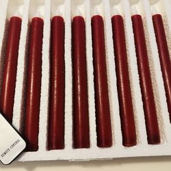 Set Of 40 Burgundy Wax Flameless Taper Candles With REMOTE