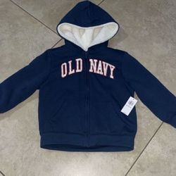 Old Navy Toddler Boy’s Sherpa Lined Hoodie Sweater / Jacket, Size 3t