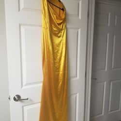 Yellow One Arm Gown
