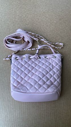 Pink Quilted Bucket Crossbody Bag