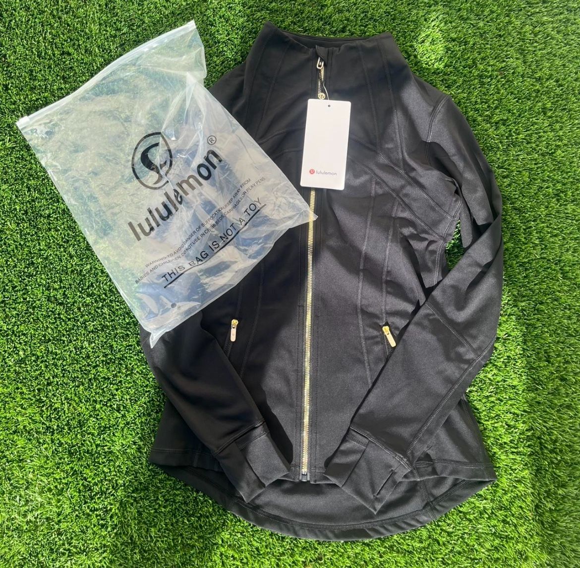 Lululemon Define Jacket Black Gold Zipper size 2