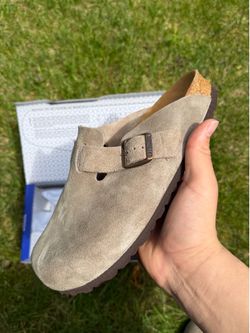 Birkenstock Boston Taupe Suede Soft Footbed Clogs EU 40 / Women’s 9