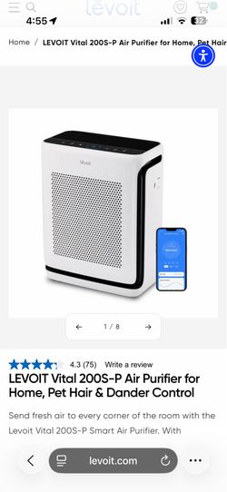 LEVOIT Vital 200S-P Air Purifier for Home, Pet Hair & Dander Control