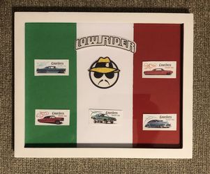 Custom framed 2026 USPS Lowrider stamps, 5 Stamps.