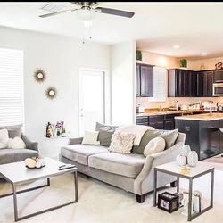 2 Piece Living Room Table Coffee And End Table White And Silver Set