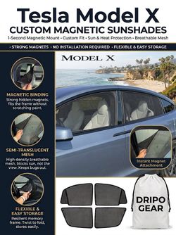 Magnetic snap window shade for Tesla Model x