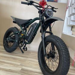 Brand New BigNiu 40MPH Dark Green Electric Bike Long Range Ebike Christmas Financing Deal! $10 To $100  Down Payment! 
