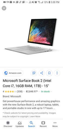 Microsoft Surface Book 2 New $2500