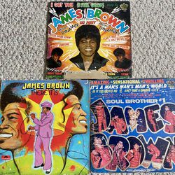 Lot Of 3 James Brown G- Vinyl LP Record Albums Play Tested And Plays Through 
