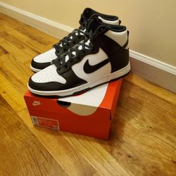 Men's Nike Dunk High Panda Black White Size 10.5 