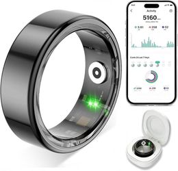 new Smart Ring for Women Men,Fitness Tracker Ring with Heart Rate, Sleep Monitoring, Blood Oxygen, Step Counting for iOS and Android, No Subscription 