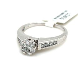 A beautiful 14K white gold diamond ring, size 9. .Elegant, timeless, and perfect for any occasion.(52827)