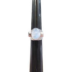 Size 7 925 Moonstone Garnet Gemstone Ring