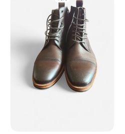 Dockorio Men's Dark Brown Leather Lace-Up Ankle Boots size 7
