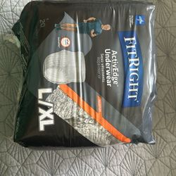 FIT RIGHT Active Edge Men Underwear L/XL 20 Count