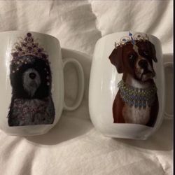 Two Certified International Fab Funky Dog Themed Coffee Cups