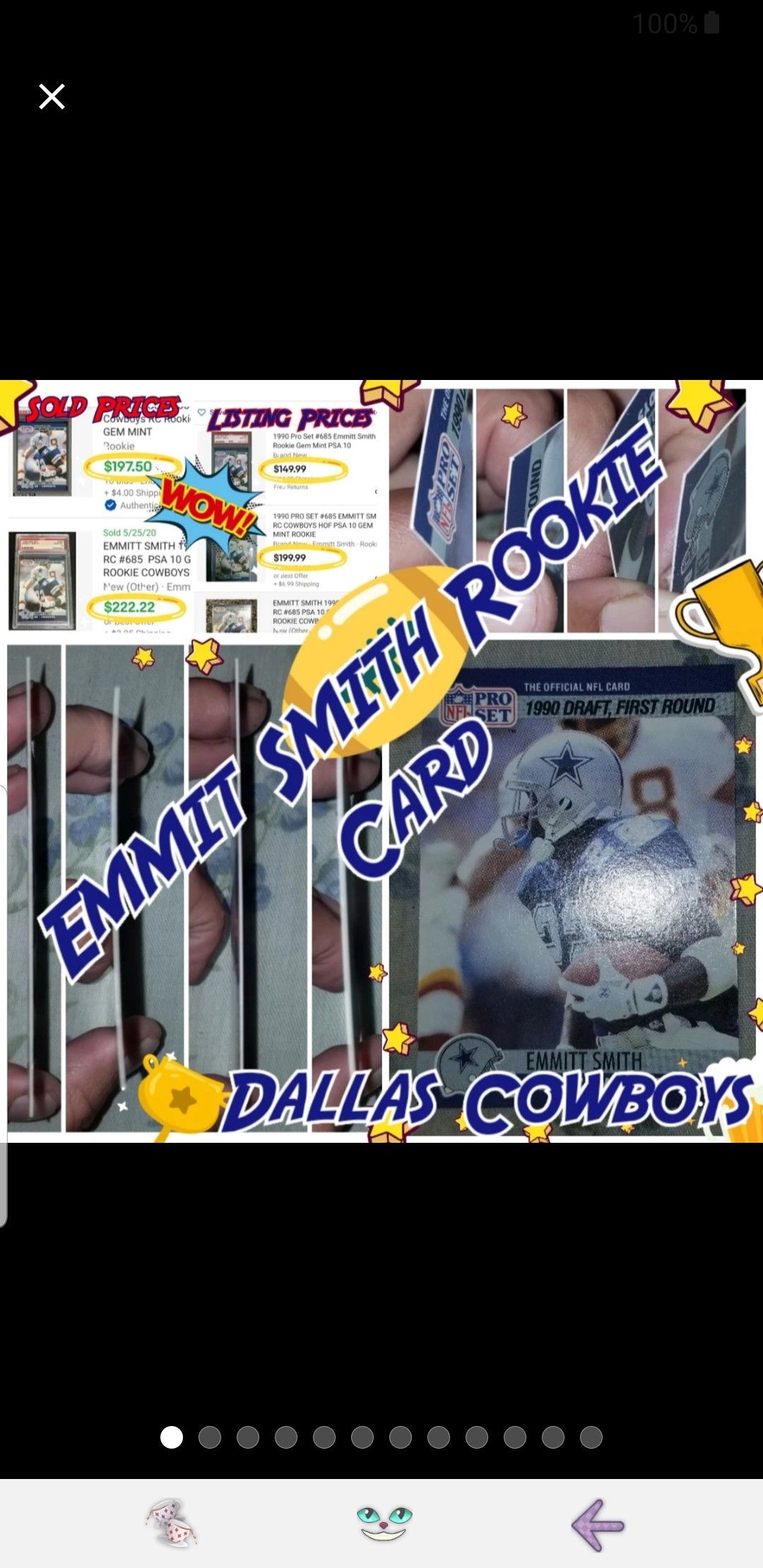 Emmit Smith Rookie Card, Dallas Cowboys