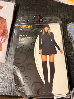Spirit Halloween Black Hooded Dress Costume
