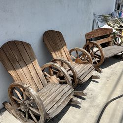 All Wood Rocking Chairs With Bench