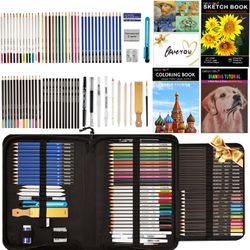 82 Pack Drawing Set Art Kit, Pro Art Set with 3-Color Sketch Book,  Tutorial, Colored, Graphite, Charcoal, Watercolor & Metallic Pencil, Art  Supplies F for Sale in Queens, NY - OfferUp