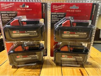 4x Milwaukee m18 6.0 High output batteries