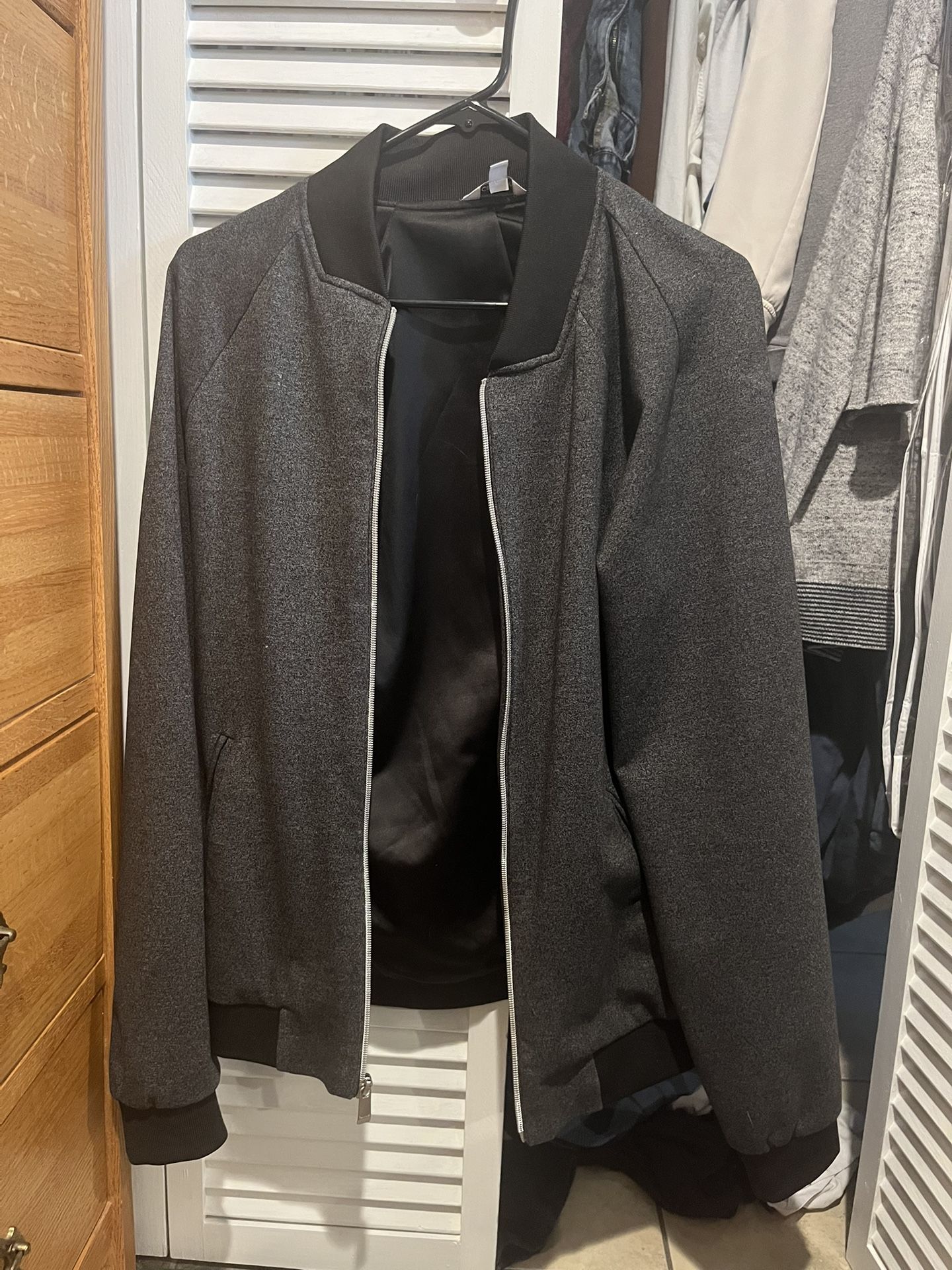Calvin Klein black and grey Bomber Jacket