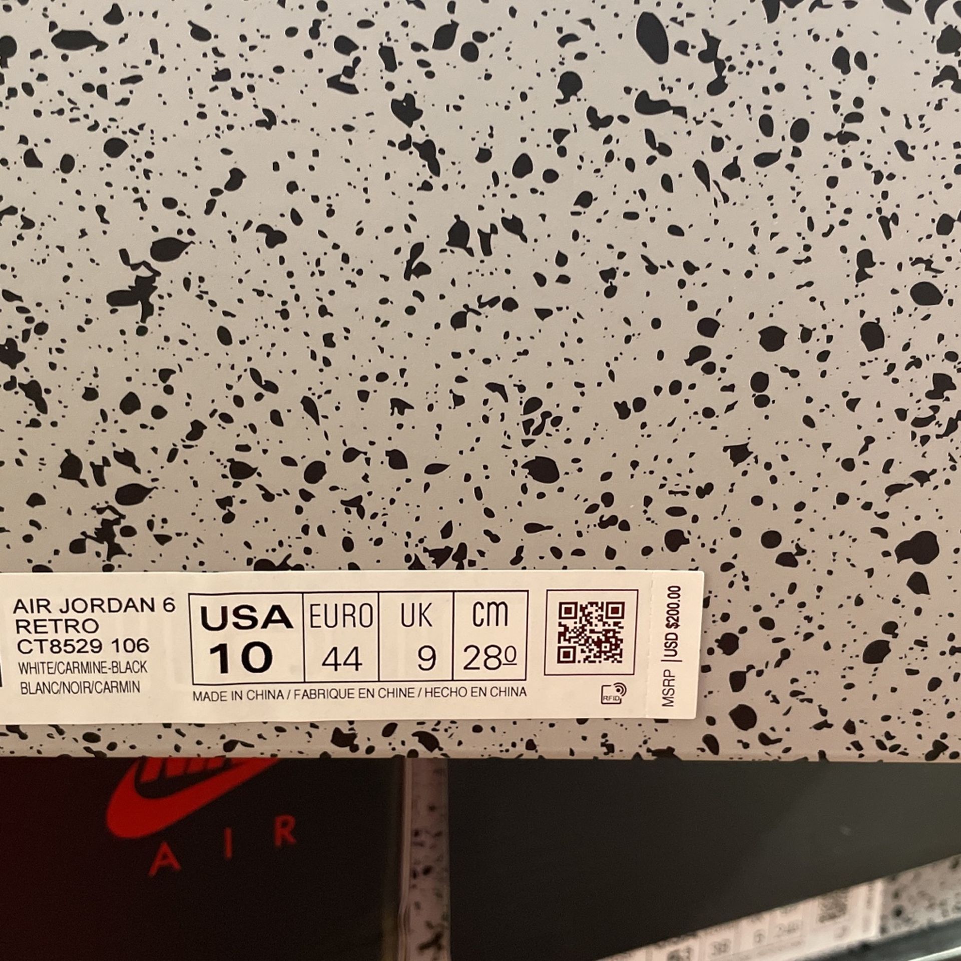 Jordan Carmine DS Size 10