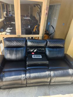 Faux leather couch led lights